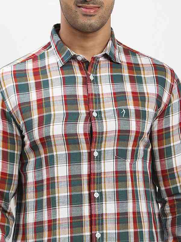 Fairtrade Men's Check Full Sleeves Cotton Blend Shirt - Image 3