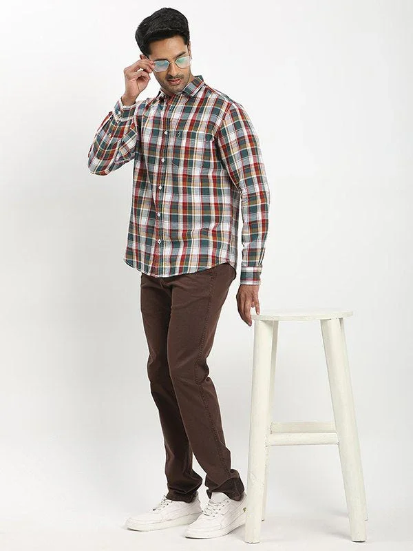 Fairtrade Men's Check Full Sleeves Cotton Blend Shirt - Image 4