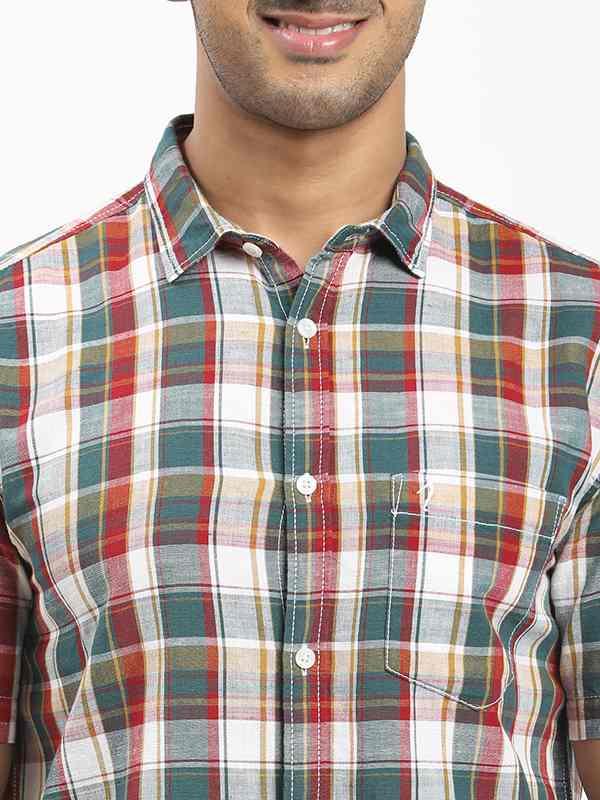 Fairtrade Men's Check Half Sleeves Cotton Blend Shirt - Image 3
