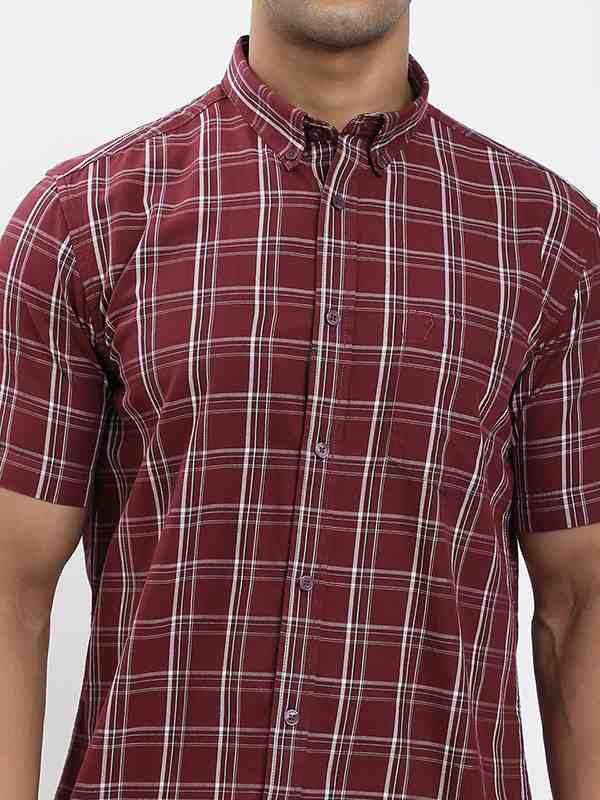 Fairtrade Men's Check Half Sleeves Cotton Shirt - Image 3