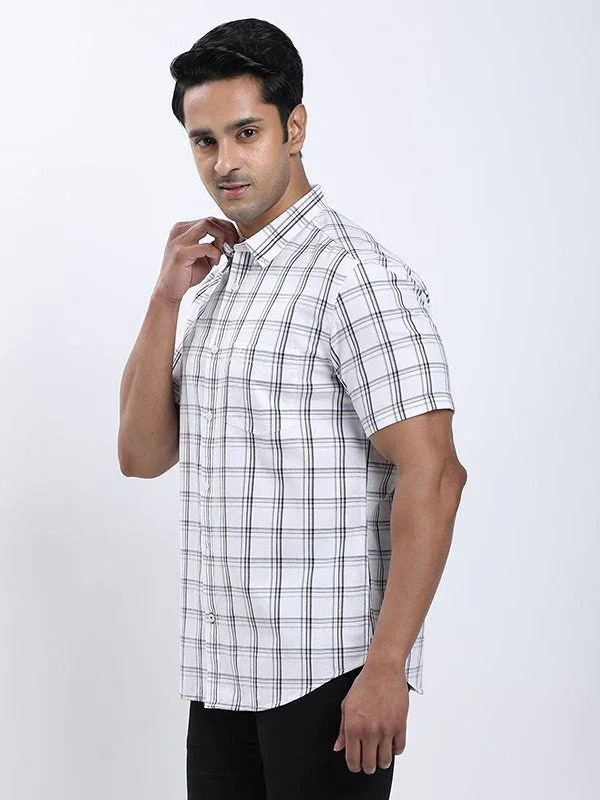 Fairtrade Men's Check Half Sleeves Cotton Shirt - Image 7
