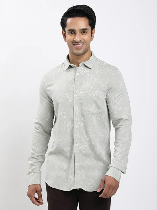 Fairtrade Men's Printed Full Sleeves Viscose Blend Shirt