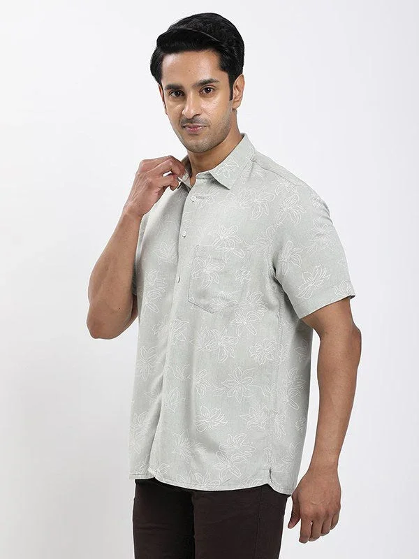 Fairtrade Men's Printed Half Sleeves Viscose Blend Shirt - Image 2