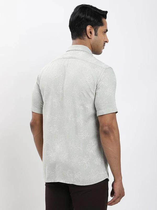Fairtrade Men's Printed Half Sleeves Viscose Blend Shirt - Image 4