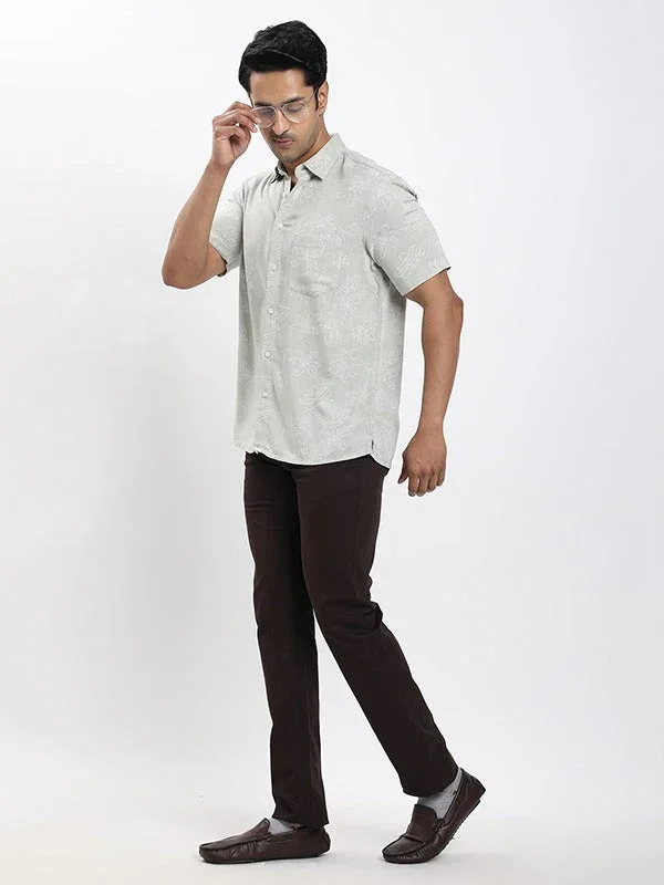 Fairtrade Men's Printed Half Sleeves Viscose Blend Shirt - Image 5