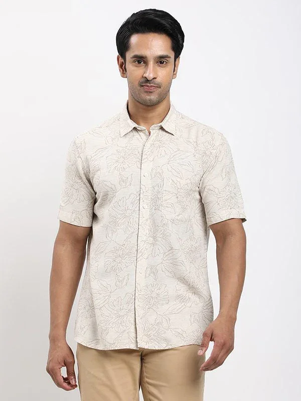 Fairtrade Men's Printed Half Sleeves Viscose Blend Shirt - Image 6