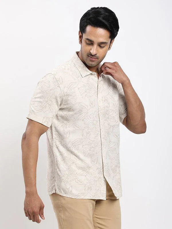 Fairtrade Men's Printed Half Sleeves Viscose Blend Shirt - Image 7