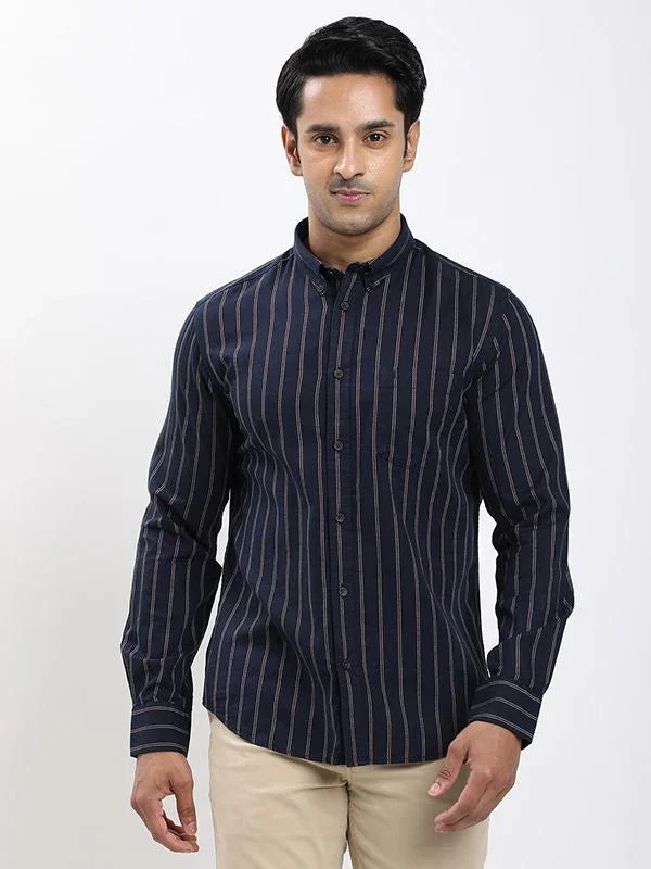 Fairtrade Men's Striped Full Sleeves Cotton Shirt - Image 6