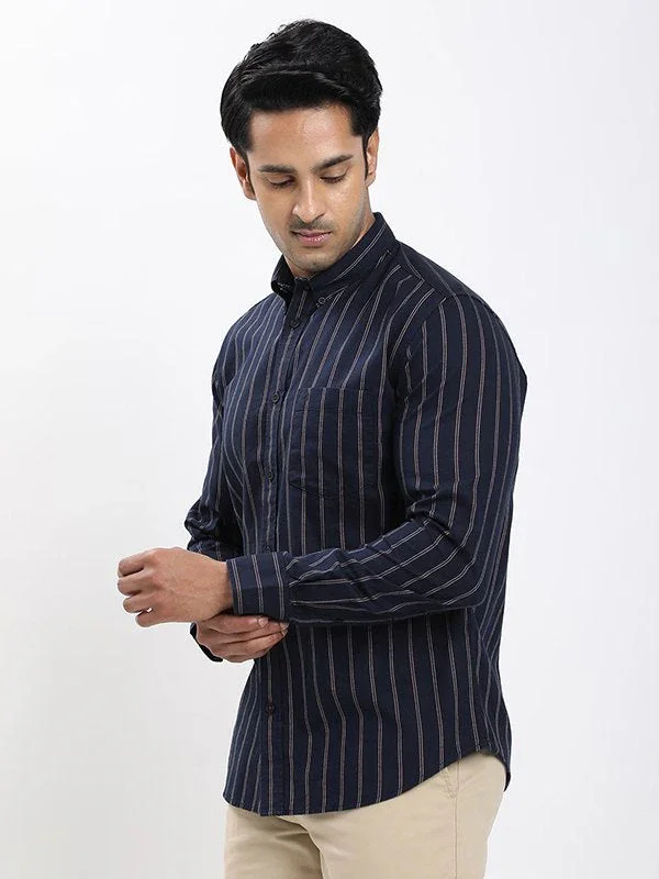 Fairtrade Men's Striped Full Sleeves Cotton Shirt - Image 7