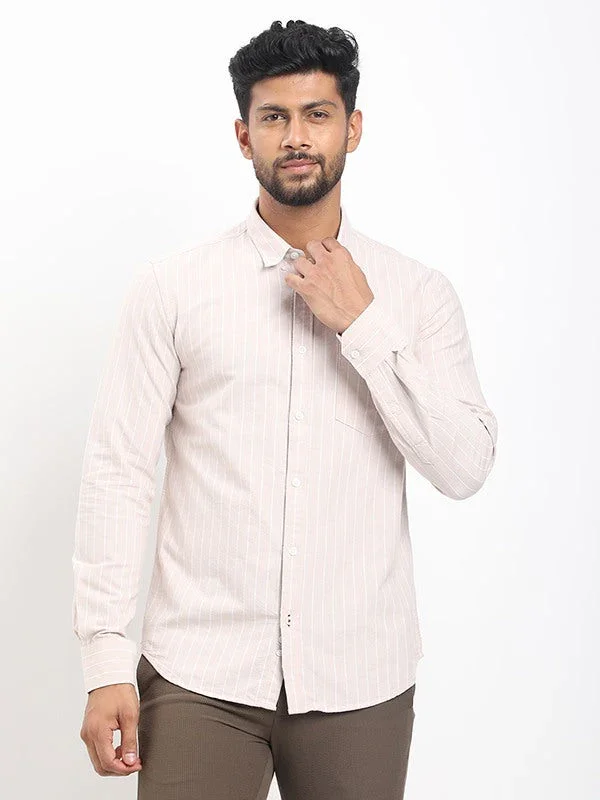 Men's Striped Full Sleeves Cotton Shirt