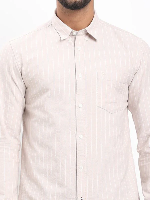 Men's Striped Full Sleeves Cotton Shirt - Image 2