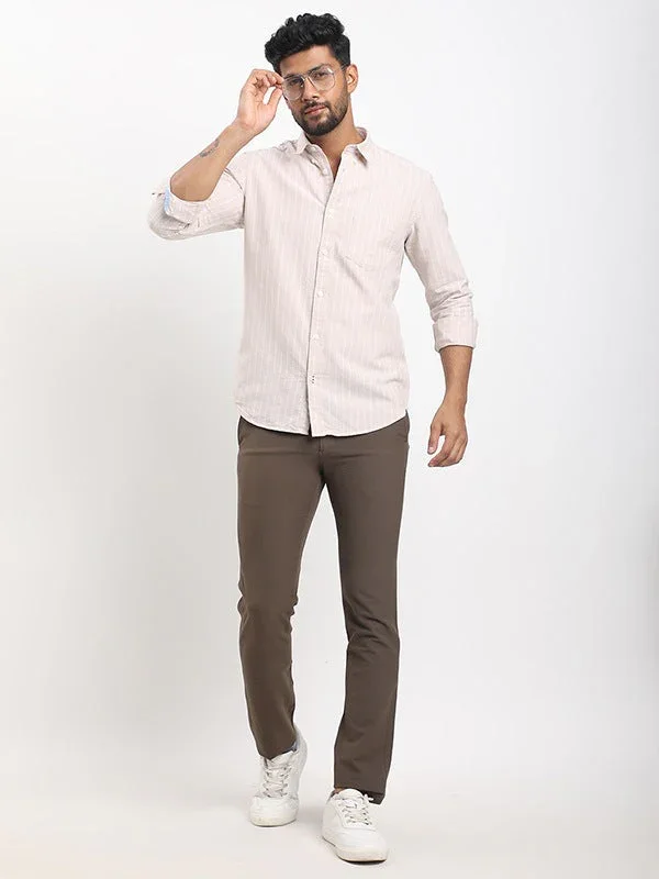 Men's Striped Full Sleeves Cotton Shirt - Image 4