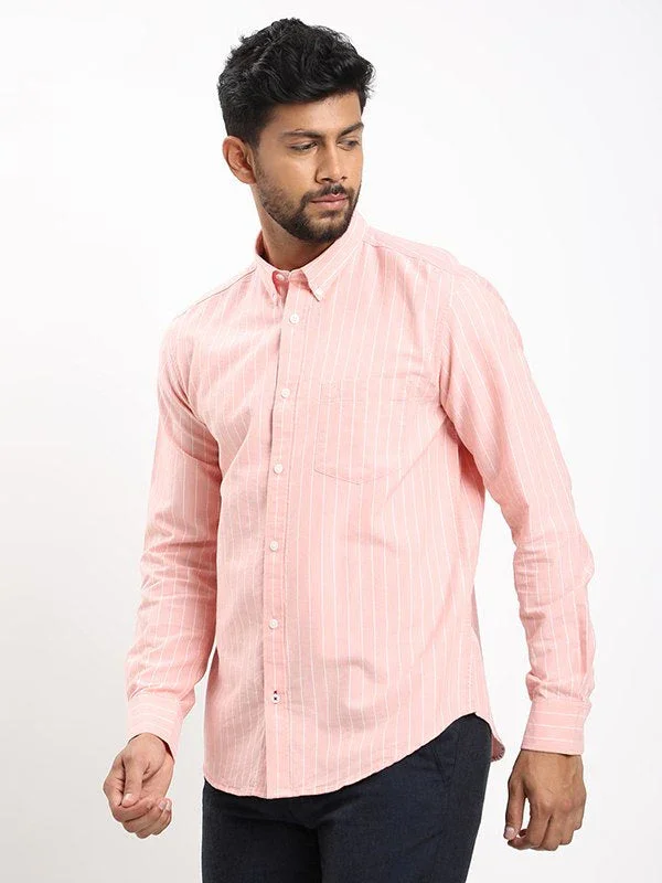Men's Striped Full Sleeves Cotton Shirt - Image 6