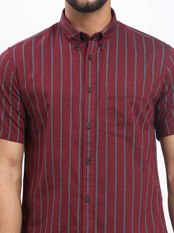 Fairtrade Men's Striped Half Sleeves Cotton Shirt - Image 3