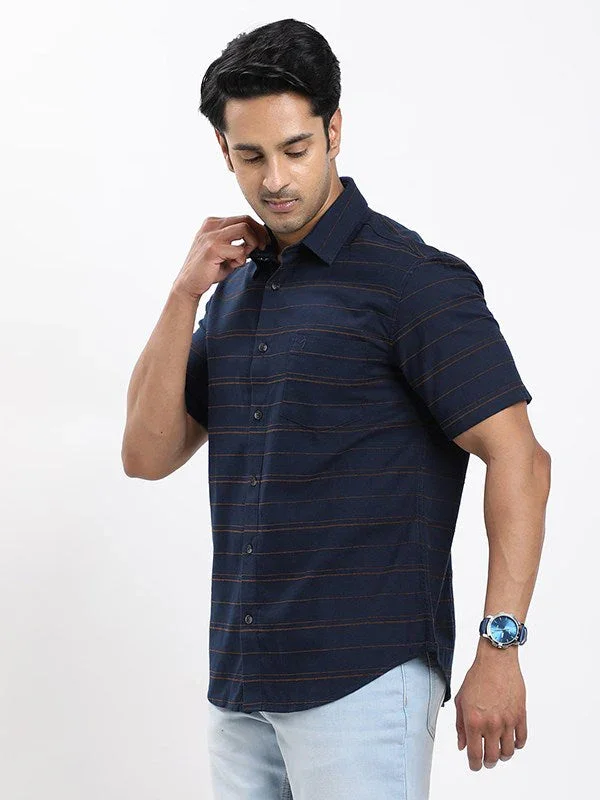 Fairtrade Men's Striped Half Sleeves Cotton Shirt - Image 2