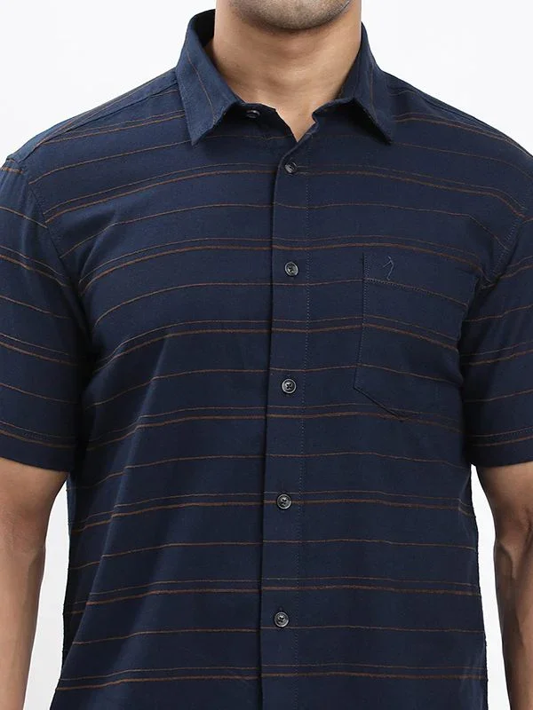 Fairtrade Men's Striped Half Sleeves Cotton Shirt - Image 3