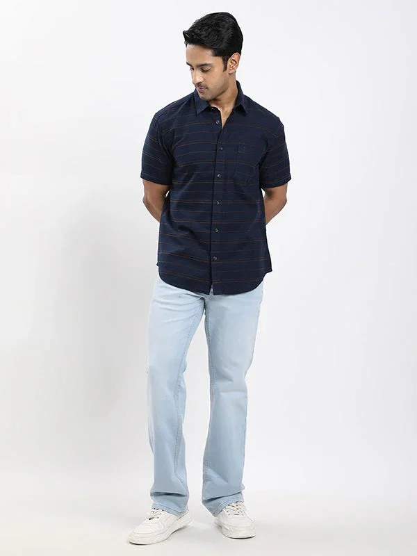 Fairtrade Men's Striped Half Sleeves Cotton Shirt - Image 5