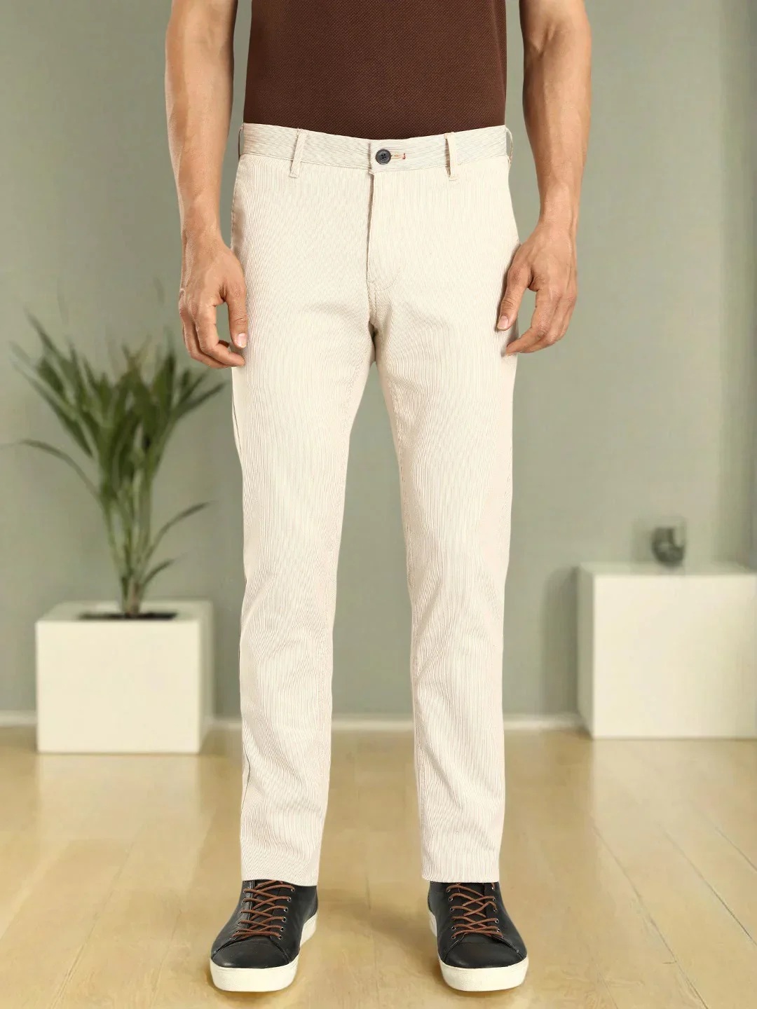 Men's Brooklyn Fit Cotton Stretch Trousers - Image 6