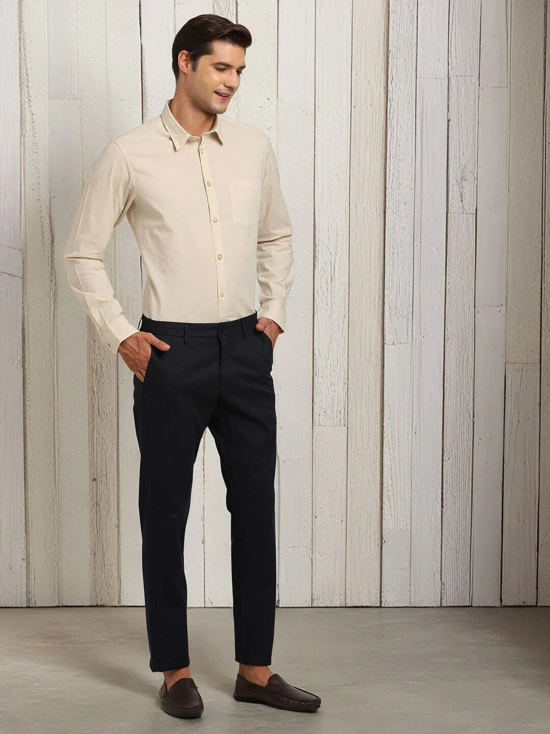 Men's Brooklyn Fit Cotton Stretch Trousers - Image 6