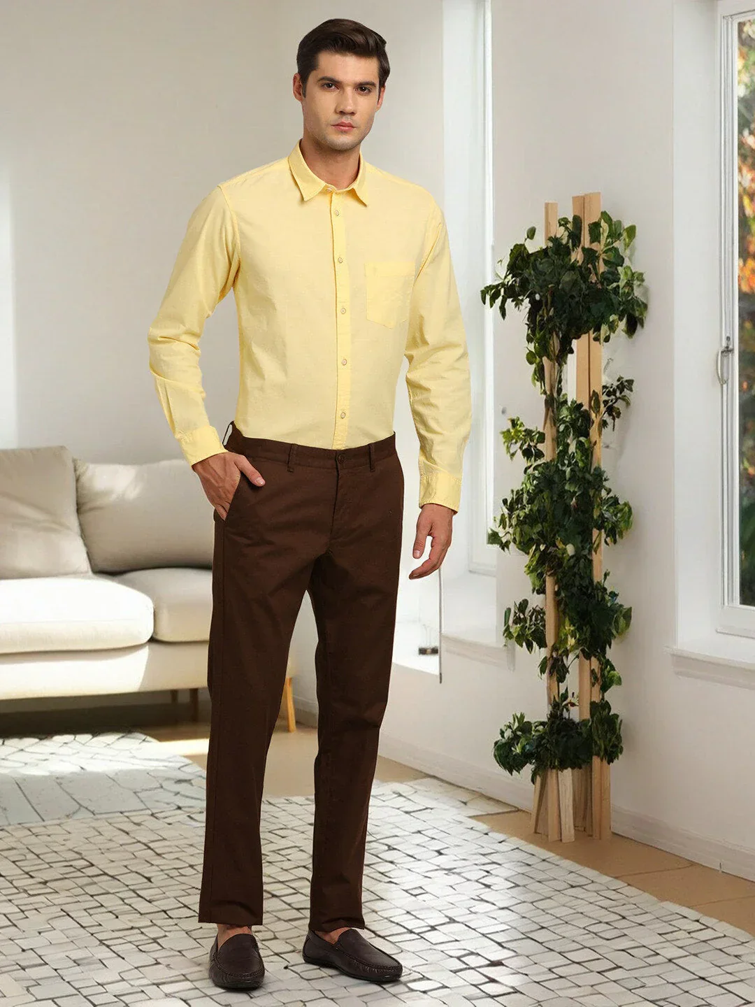 Men's Brooklyn Fit Cotton Stretch Trousers - Image 14