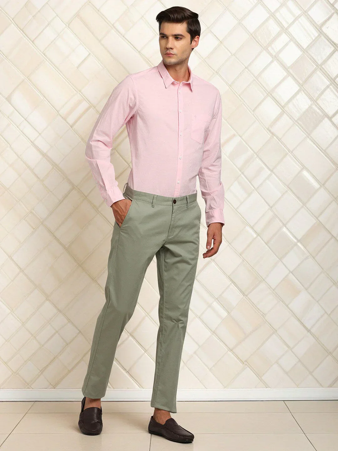 Men's Brooklyn Fit Cotton Stretch Trousers - Image 6
