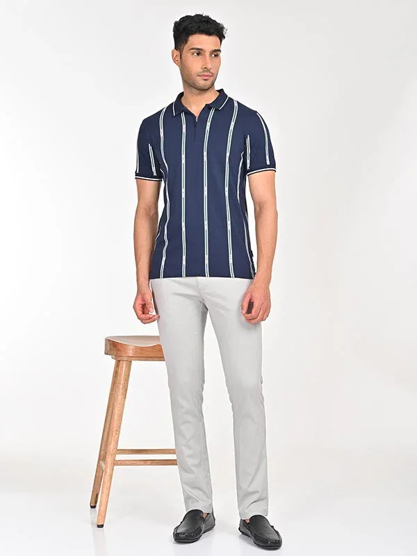 Men's Striped Polo T-Shirt - Image 8