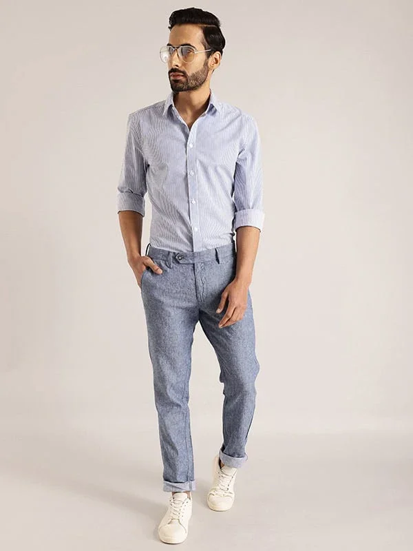 Men's Brooklyn Fit Linen Blend Trousers - Image 12