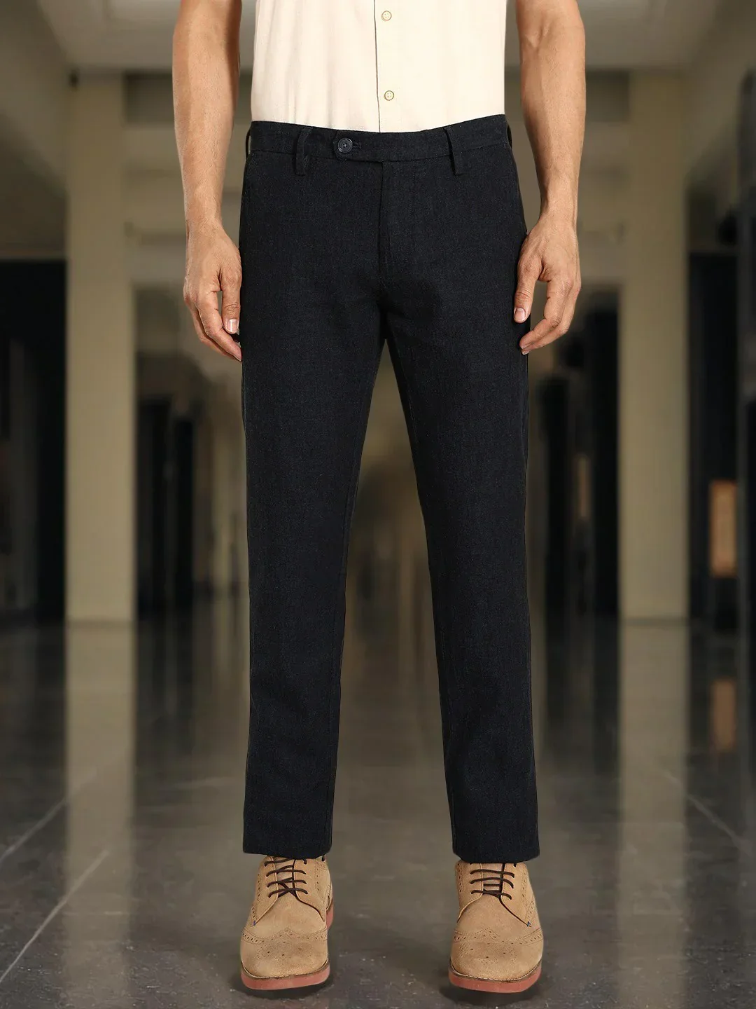 Men's Brooklyn Fit Linen Blend Trousers - Image 5