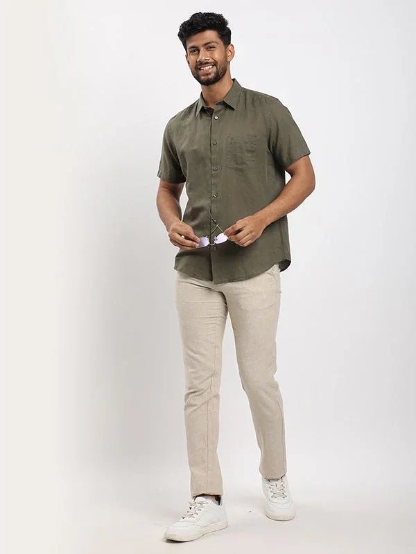 Men's Brooklyn Fit Linen Blend Trousers - Image 15
