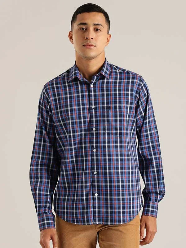 Men's Check Full Sleeves Cotton Blend Shirt - Image 10