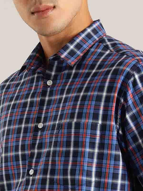 Men's Check Full Sleeves Cotton Blend Shirt - Image 11