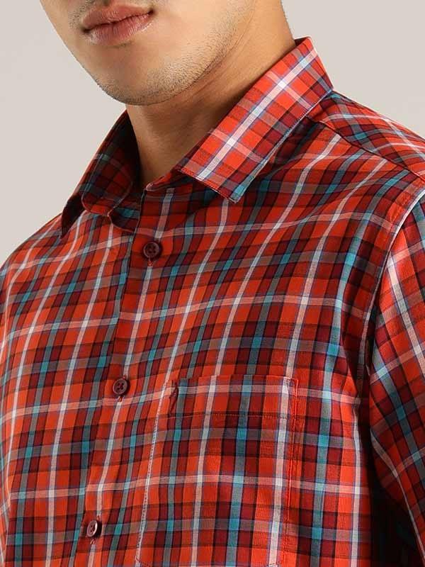 Men's Check Full Sleeves Cotton Blend Shirt - Image 3
