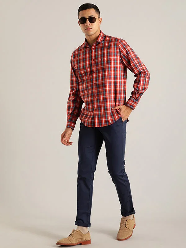 Men's Check Full Sleeves Cotton Blend Shirt - Image 4