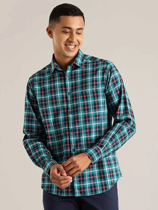 Men's Check Full Sleeves Cotton Blend Shirt - Image 6