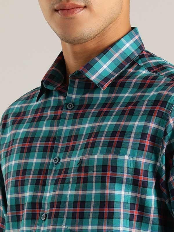 Men's Check Full Sleeves Cotton Blend Shirt - Image 7