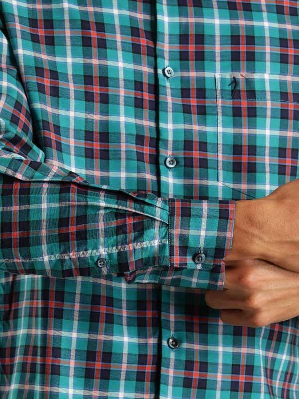 Men's Check Full Sleeves Cotton Blend Shirt - Image 8