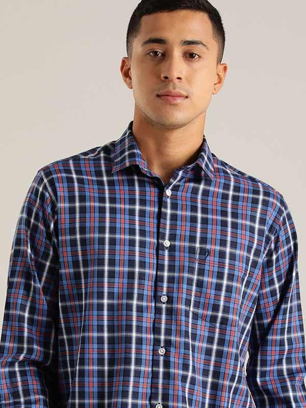 Men's Check Full Sleeves Cotton Blend Shirt - Image 9