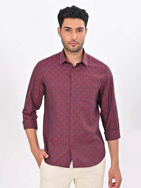 Men's Check Full Sleeves Cotton Blend Shirt - Image 2