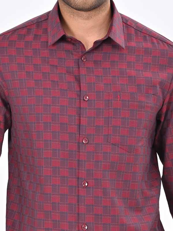 Men's Check Full Sleeves Cotton Blend Shirt - Image 3