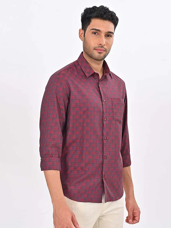 Men's Check Full Sleeves Cotton Blend Shirt - Image 4
