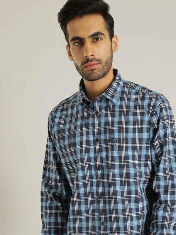 Men's Check Full Sleeves Cotton Blend Shirt