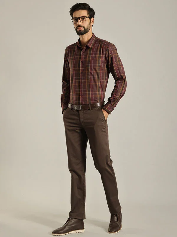 Men's Check Full Sleeves Cotton Blend Shirt - Image 2