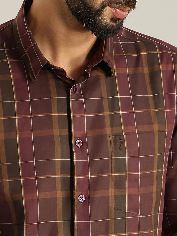 Men's Check Full Sleeves Cotton Blend Shirt - Image 3