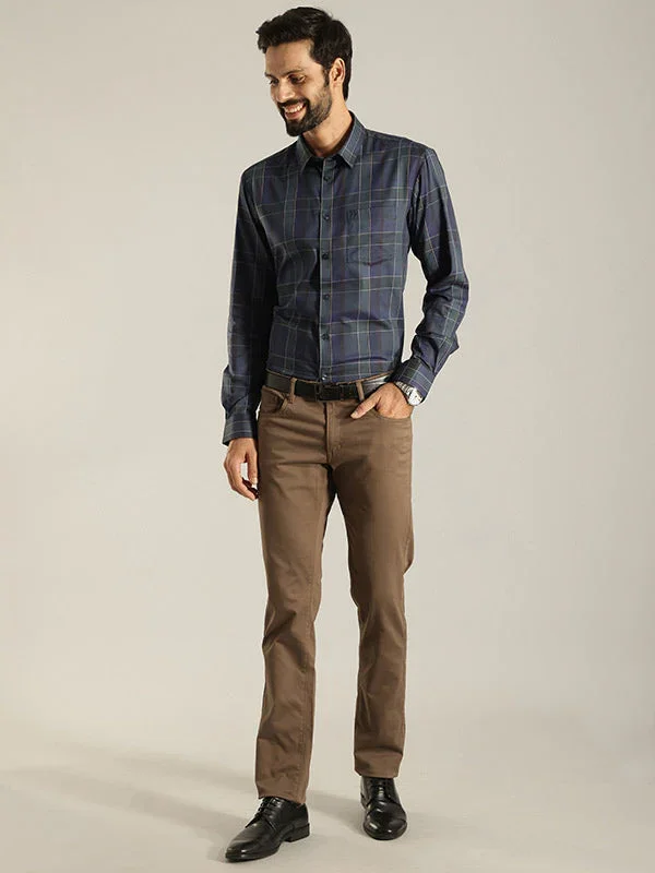 Men's Check Full Sleeves Cotton Blend Shirt - Image 7