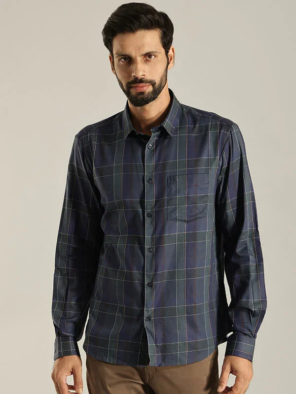 Men's Check Full Sleeves Cotton Blend Shirt - Image 8