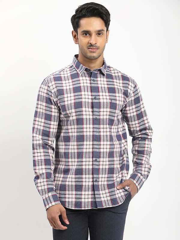 Men's Check Full Sleeves Cotton Blend Shirt