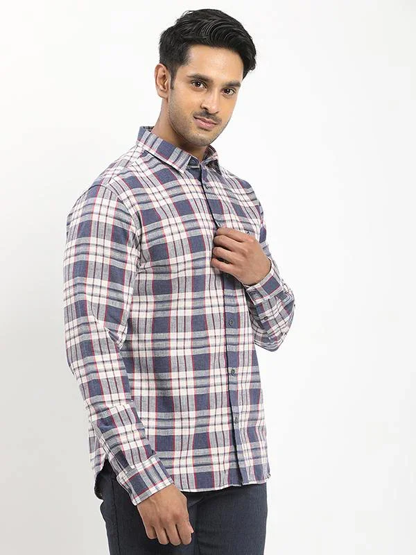 Men's Check Full Sleeves Cotton Blend Shirt - Image 2