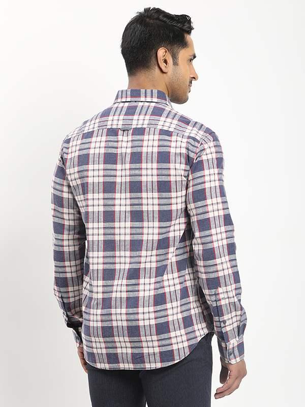 Men's Check Full Sleeves Cotton Blend Shirt - Image 5