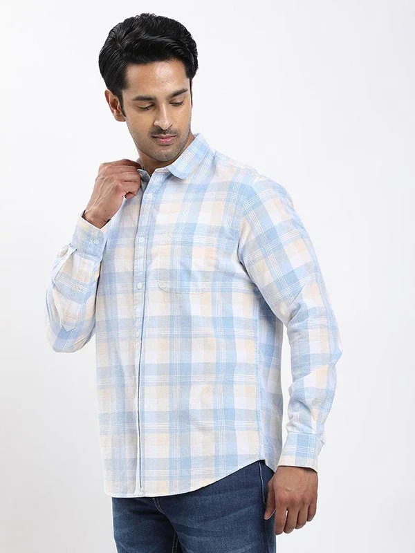 Men's Check Full Sleeves Cotton Corduroy Shirt - Image 2