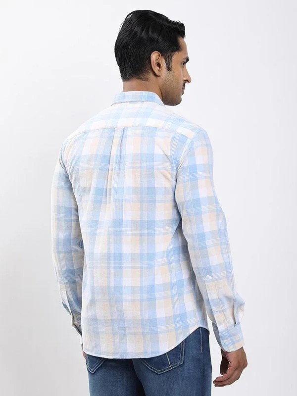 Men's Check Full Sleeves Cotton Corduroy Shirt - Image 4